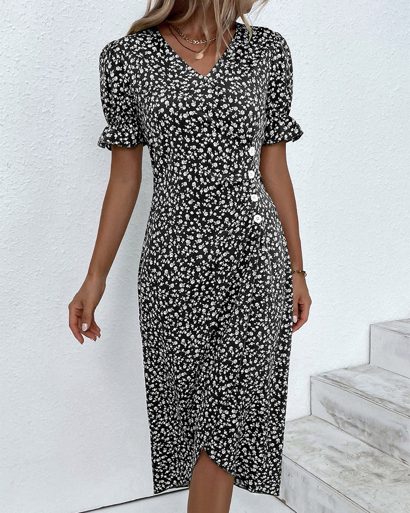 Eliza | Elegante Midi Bloemenjurk