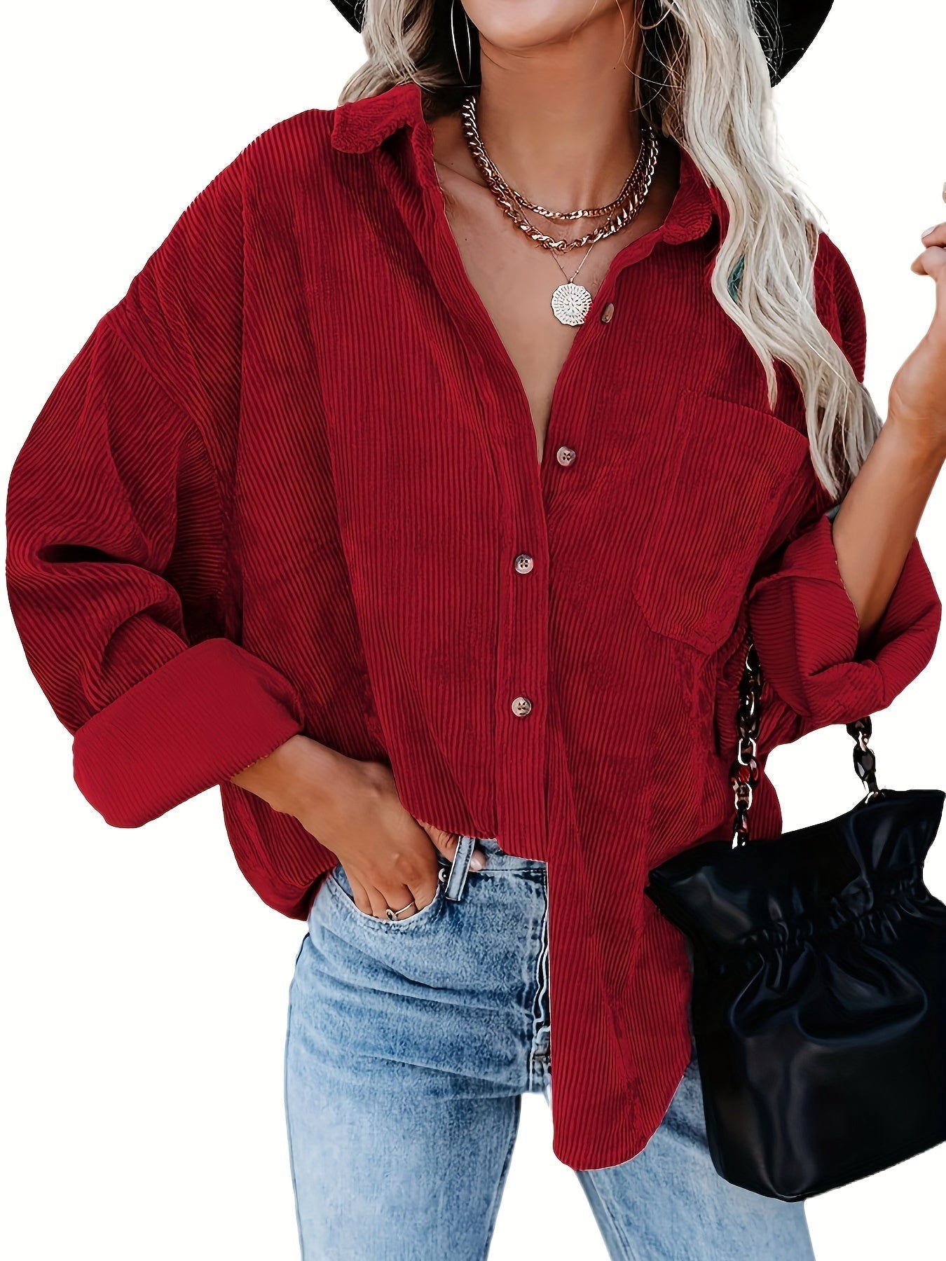 Ainara | Corduroy Button-Down Shirt