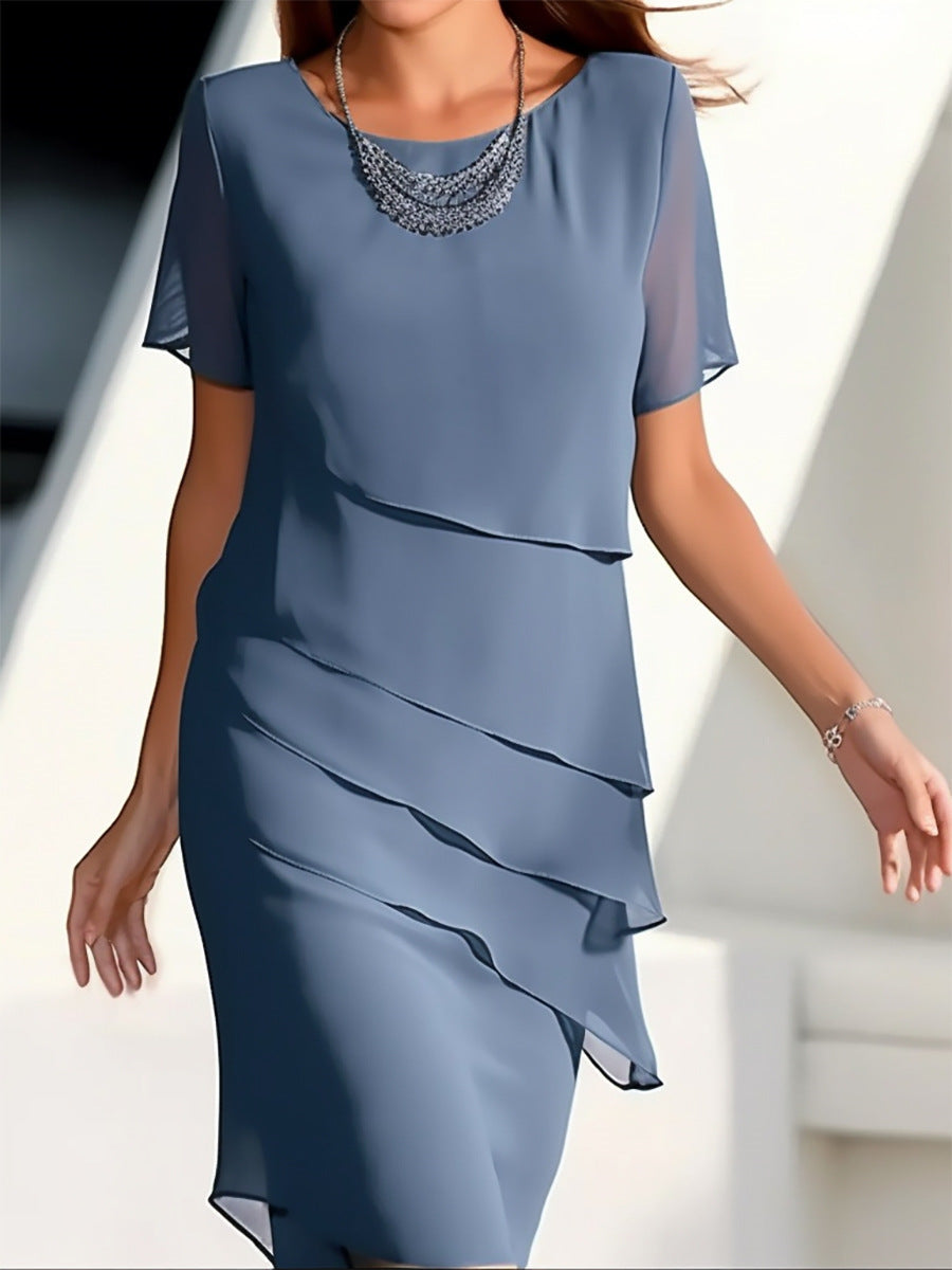 Quinnie | Elegante Gelaagde Chiffon Jurk Dames