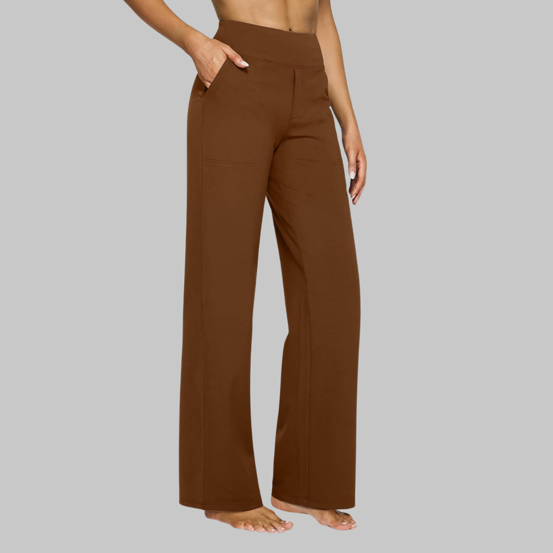 Comfortabele Wijde Broek Dames met Hoge Taille en Zakken