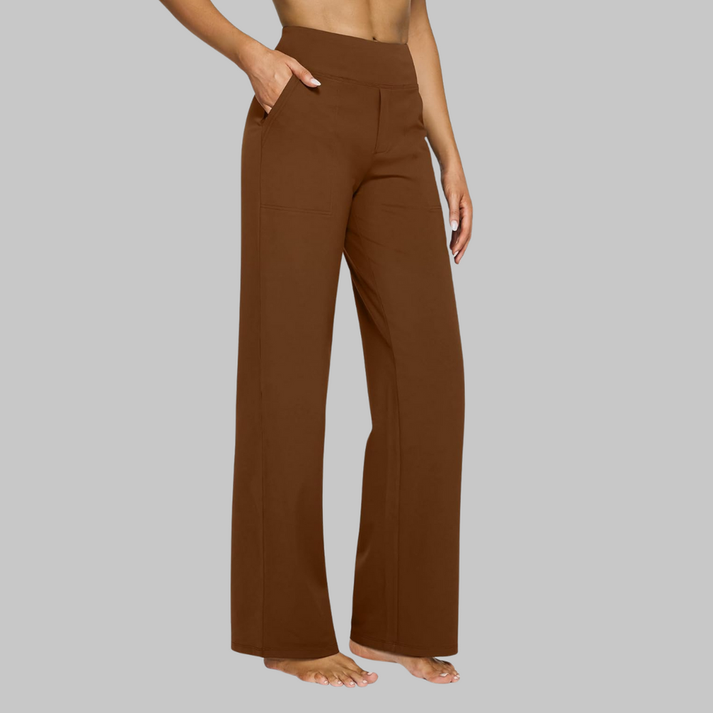 Comfortable Wide-Leg Women's Pants with High Waist and Pockets