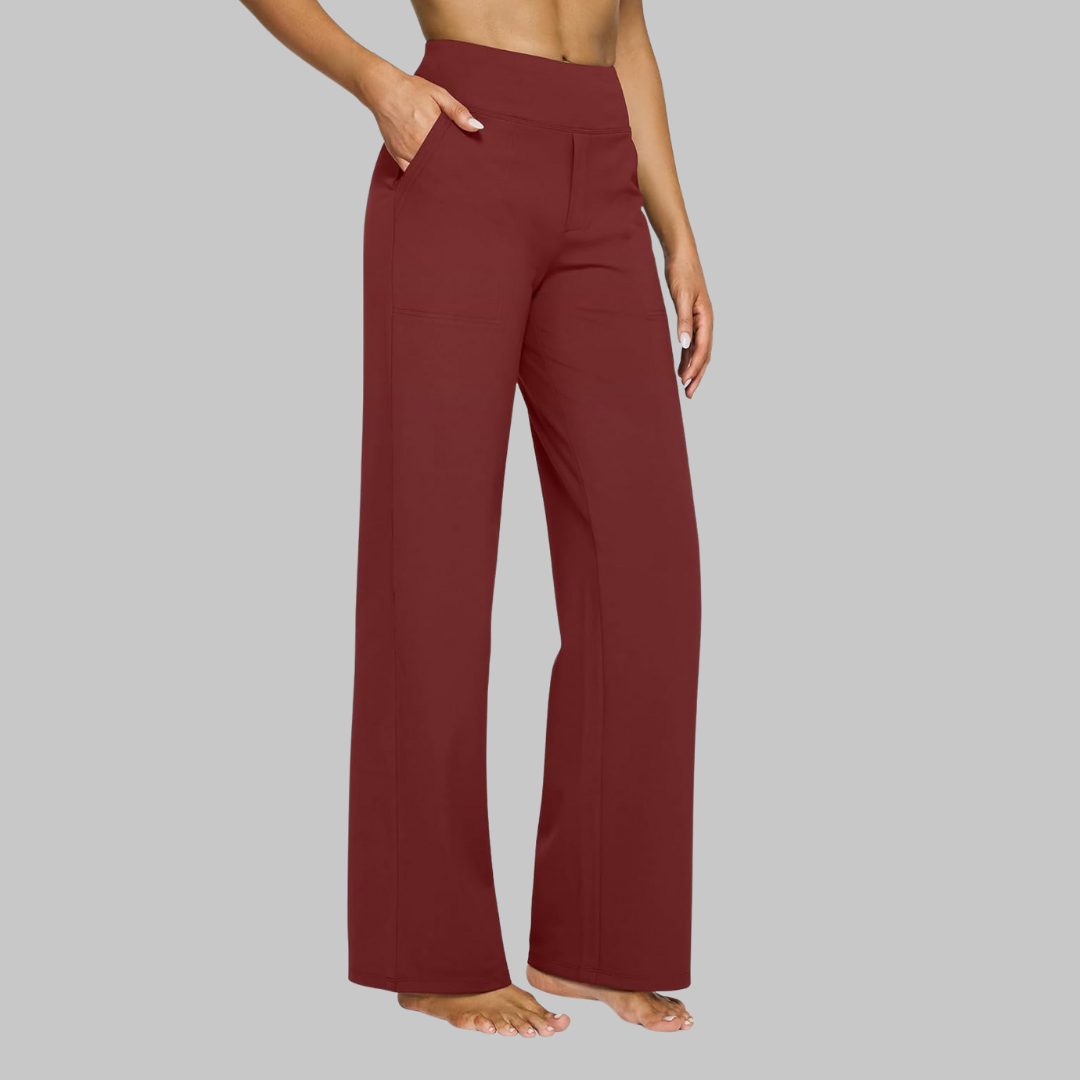 Comfortabele Wijde Broek Dames met Hoge Taille en Zakken