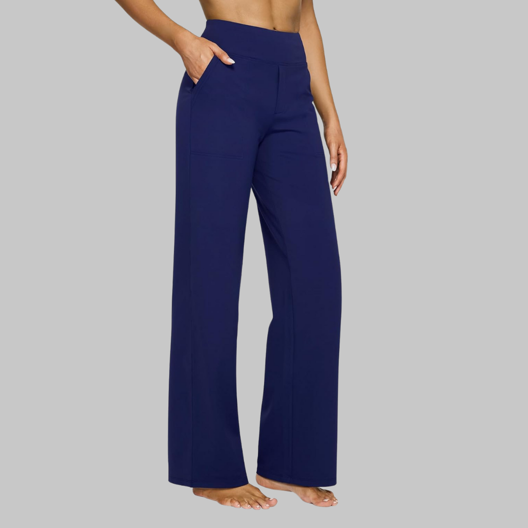 Comfortabele Wijde Broek Dames met Hoge Taille en Zakken