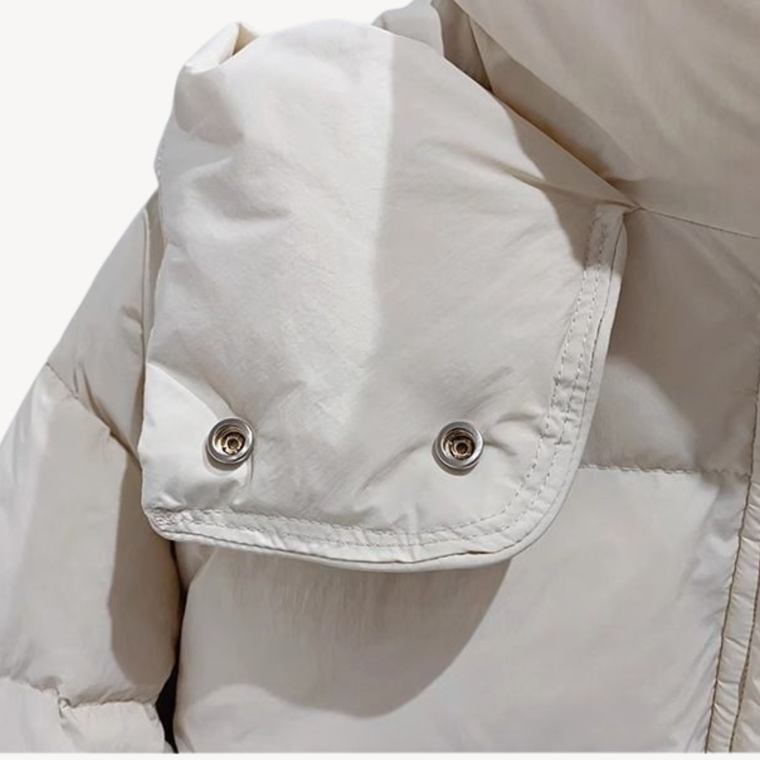 Oversized Dames Puffer Jas met Hoge Kraag en Rits
