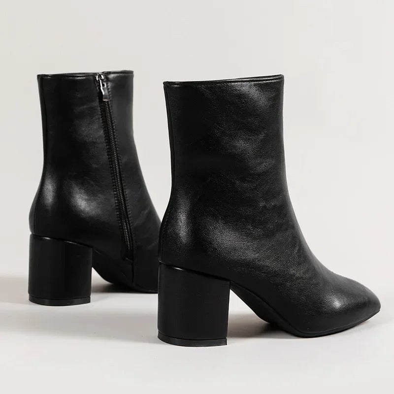 Bottines élégantes et confortables pour dames avec talon