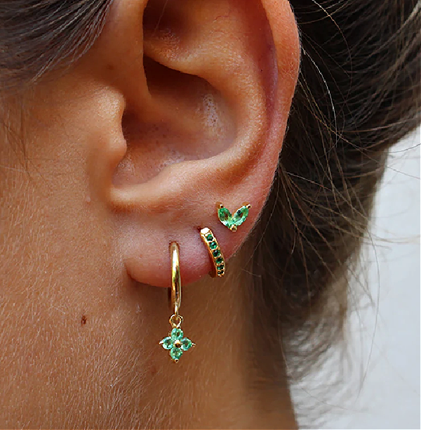 Gold Earring Set with Stylish Accents
