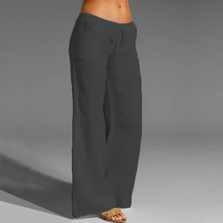 Luchtige Pantalon Met Wijde Pijpen En Trekkoord voor Dames