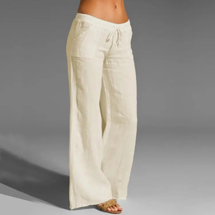 Luchtige Pantalon Met Wijde Pijpen En Trekkoord voor Dames
