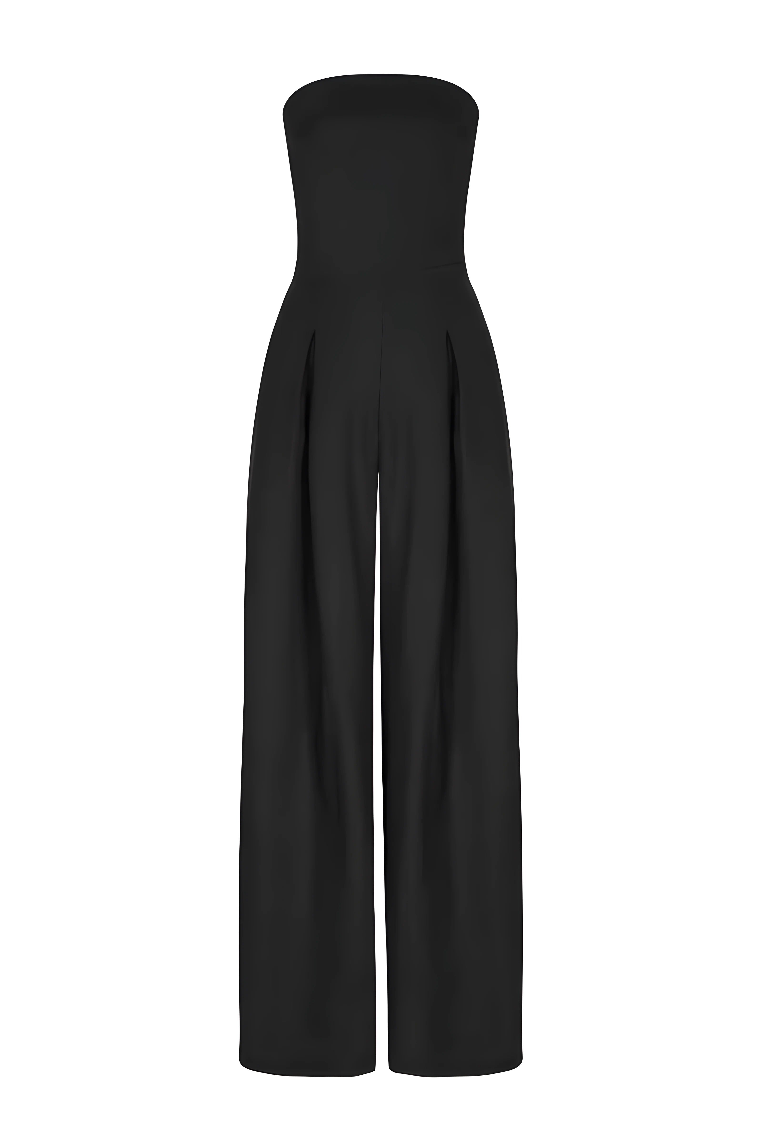 Combinaison bustier chic pour femmes avec taille haute et pantalons larges