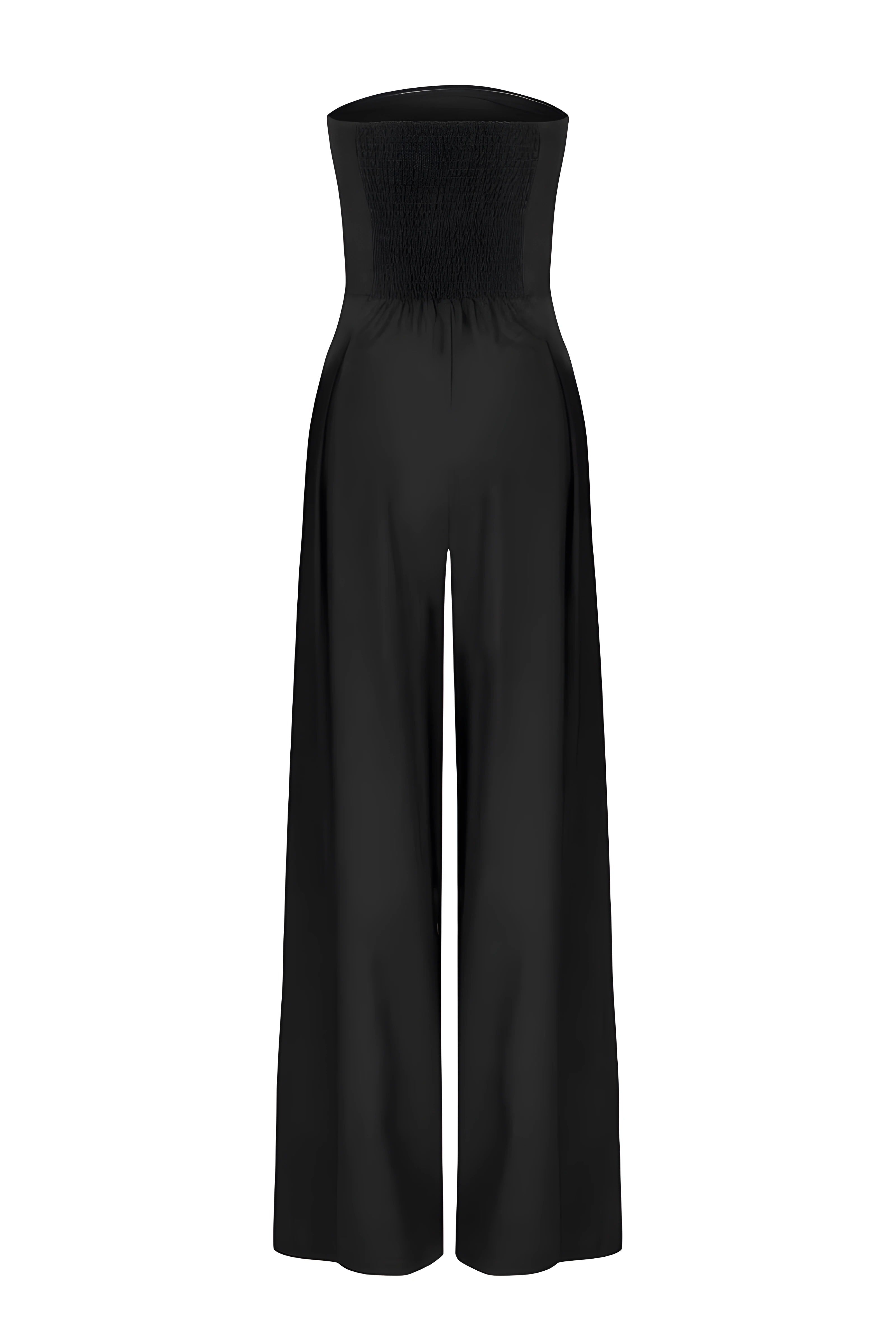 Combinaison bustier chic pour femmes avec taille haute et pantalons larges