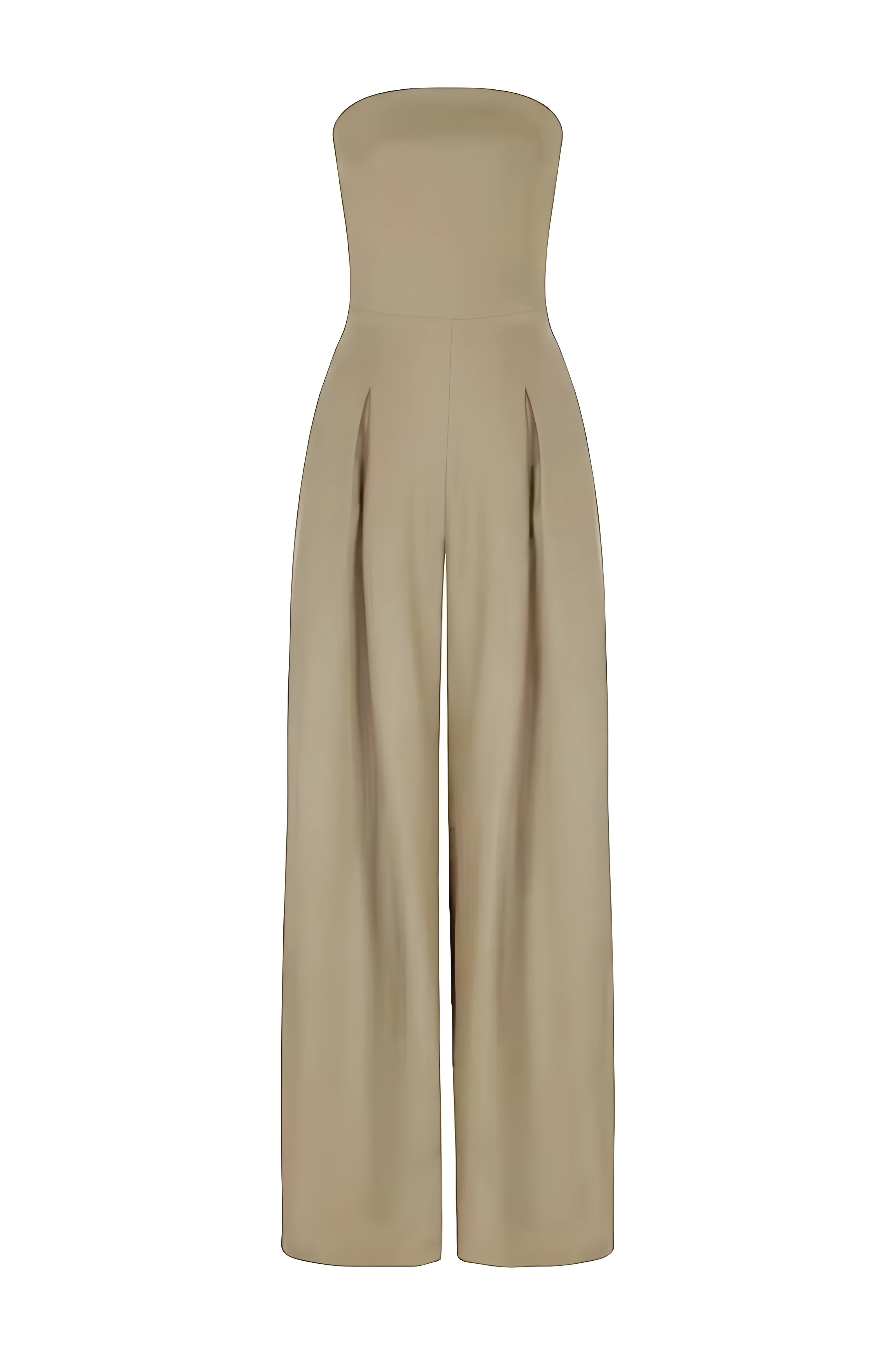 Combinaison bustier chic pour femmes avec taille haute et pantalons larges