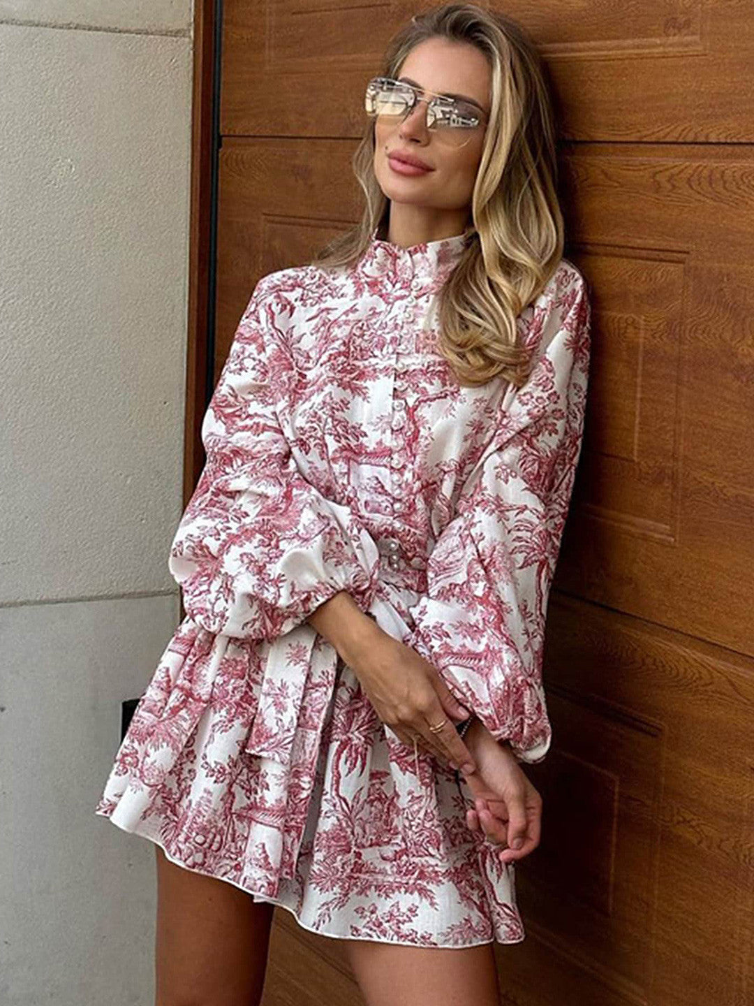Floortje | Flowing Playsuit with Tropical Print and Kimono Sleeves