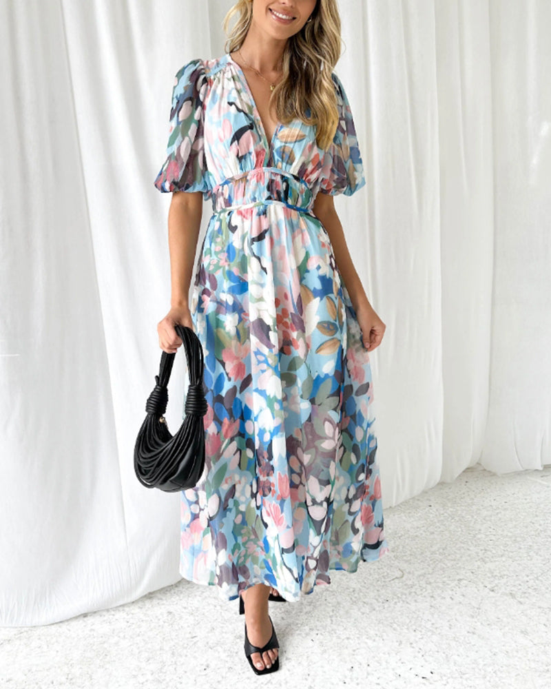 Quinna | Floral V-neck Maxi Dress