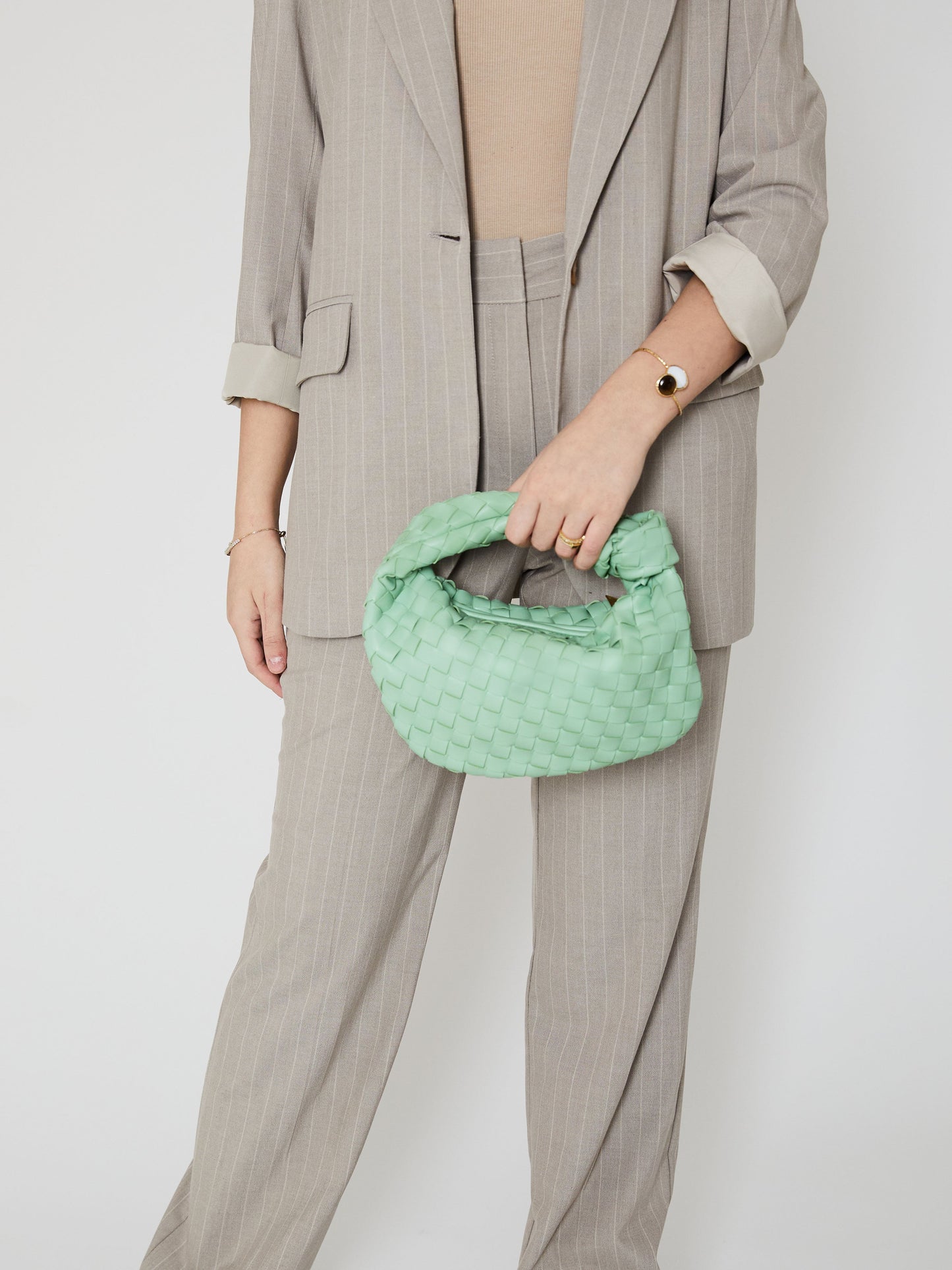 Vita | Fresh Mint Green Woven Handbag