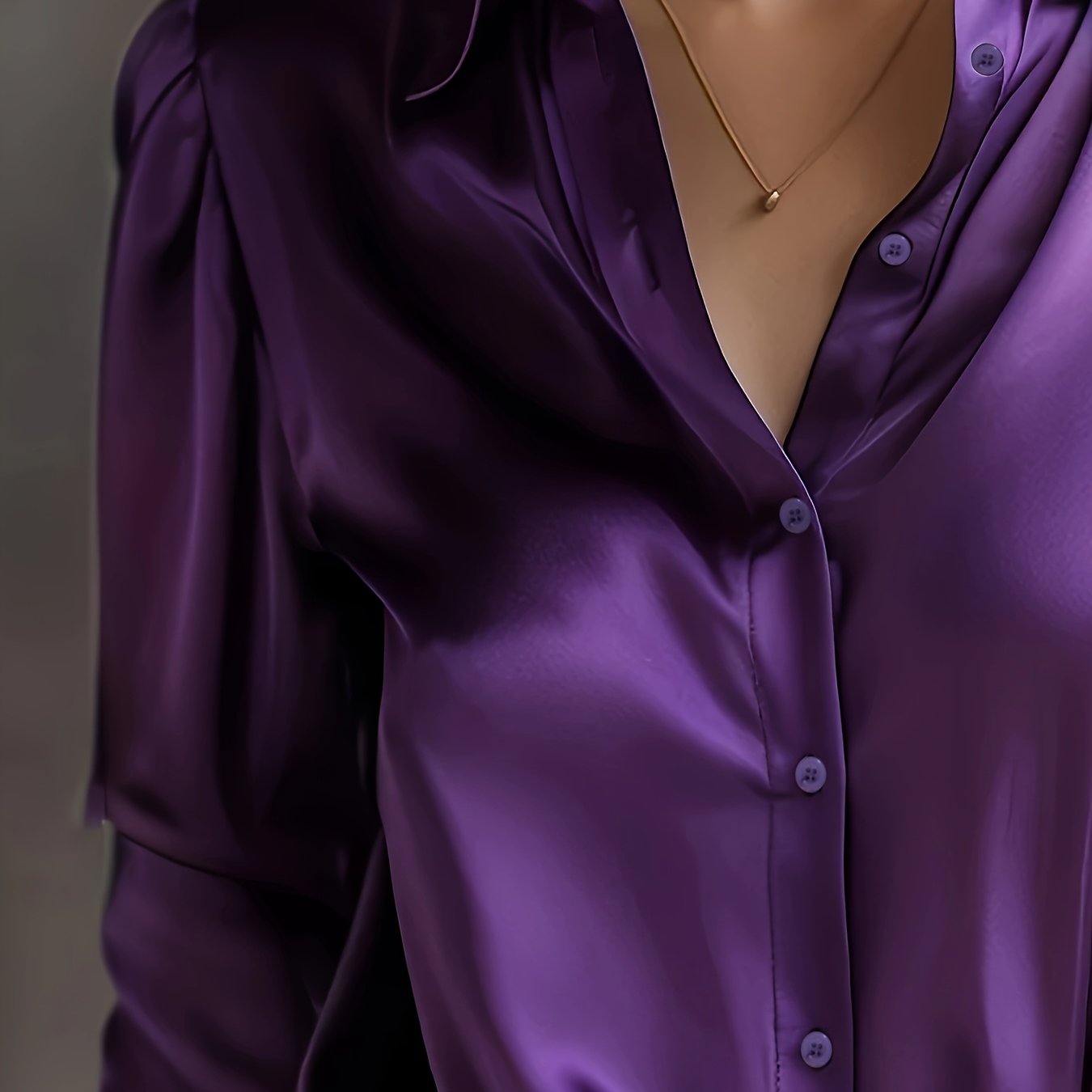 Elegante Dames Blouse met Klassieke Kraag en Lange Mouwen