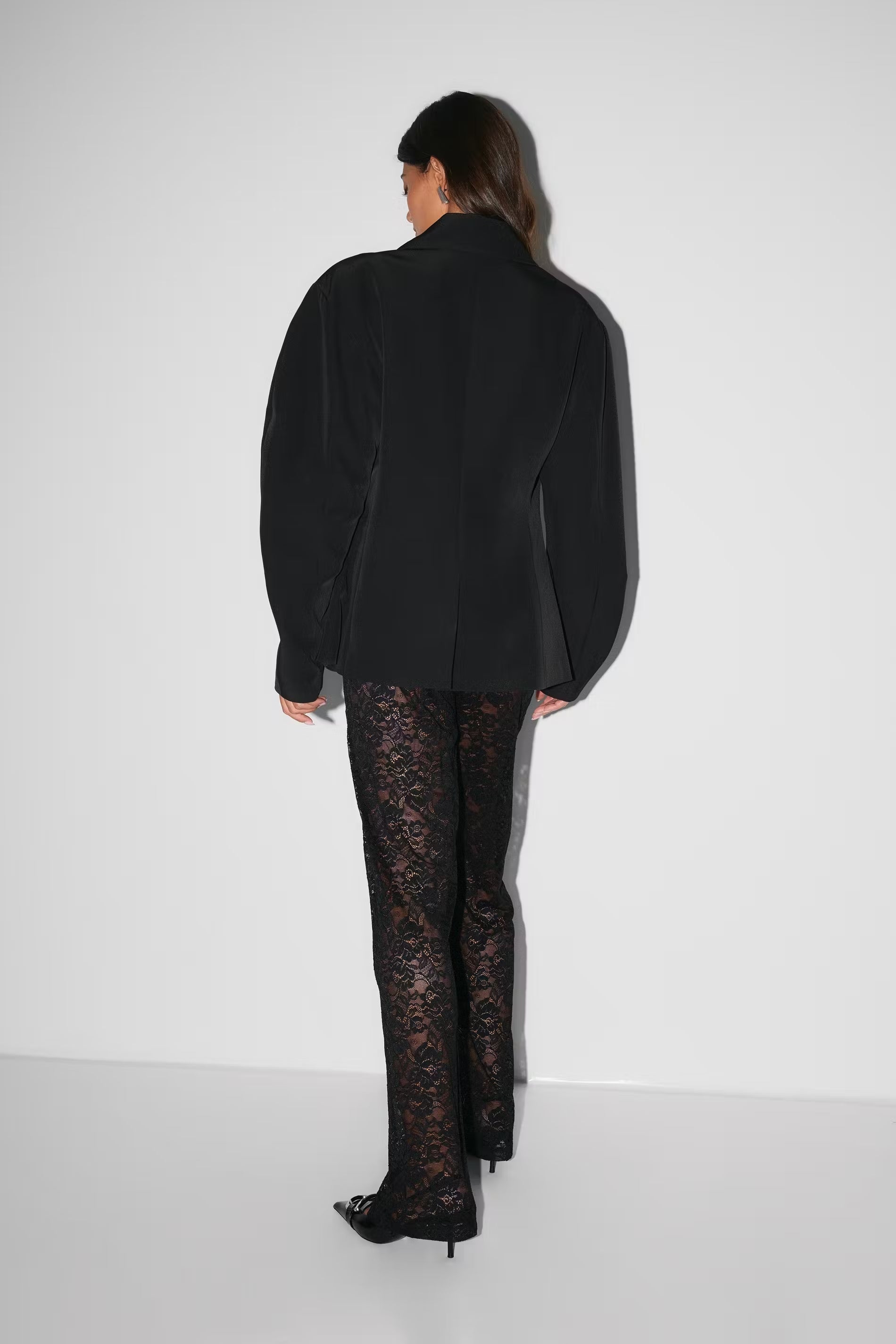 Luxe Elegante Dames Broek met Kant en Wijde Pijpen