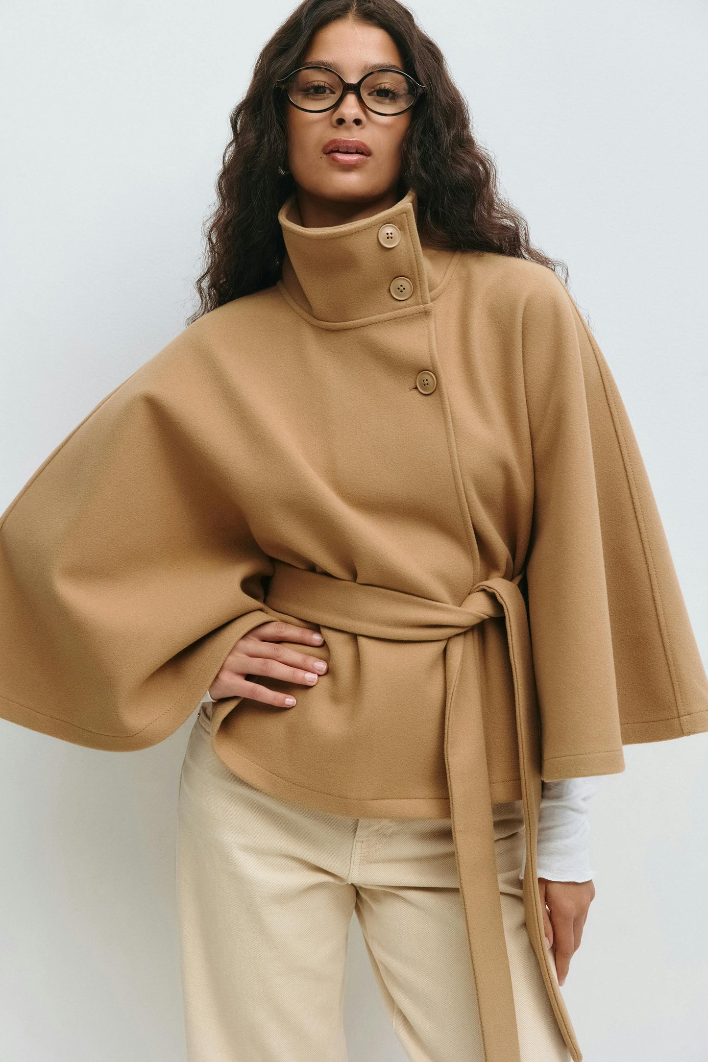 Chique Oversized Dames Mantel Jas met Ceintuur