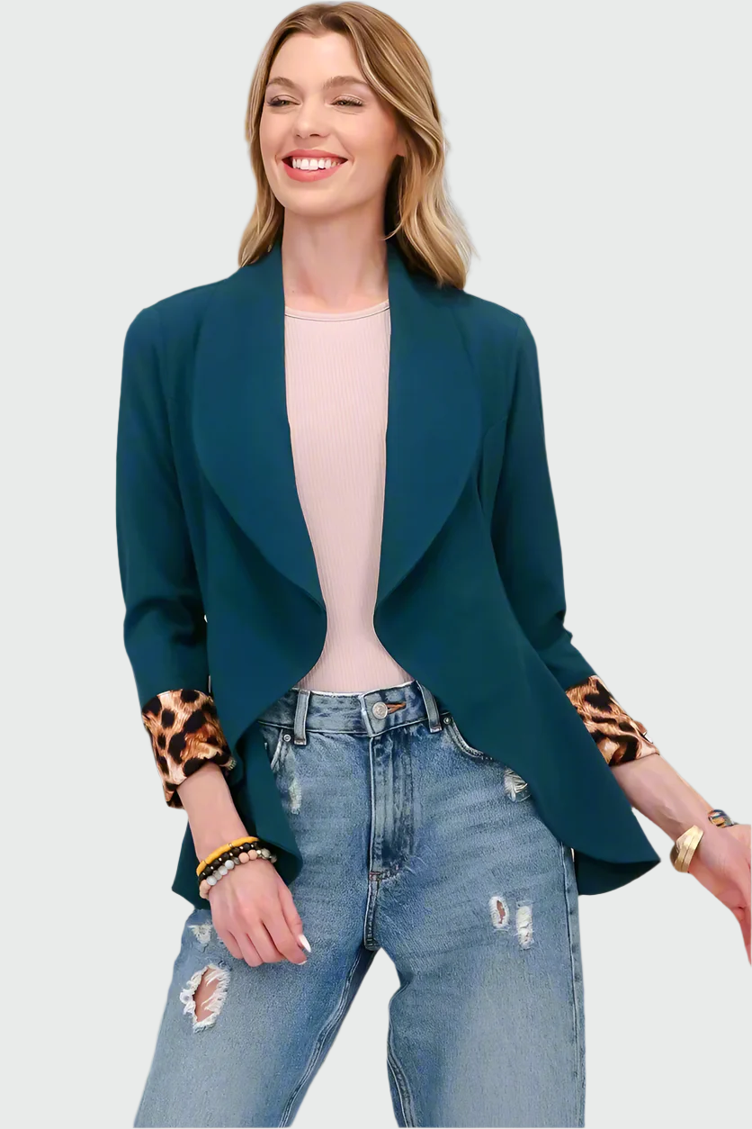 Taura | Casual Blazer met Panterdetail