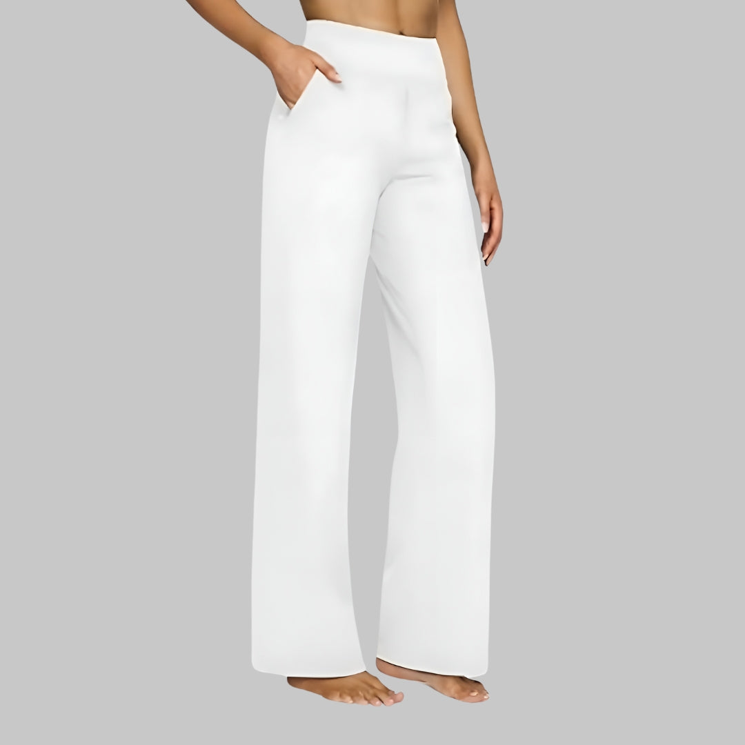 Comfortabele Wijde Broek Dames met Hoge Taille en Zakken