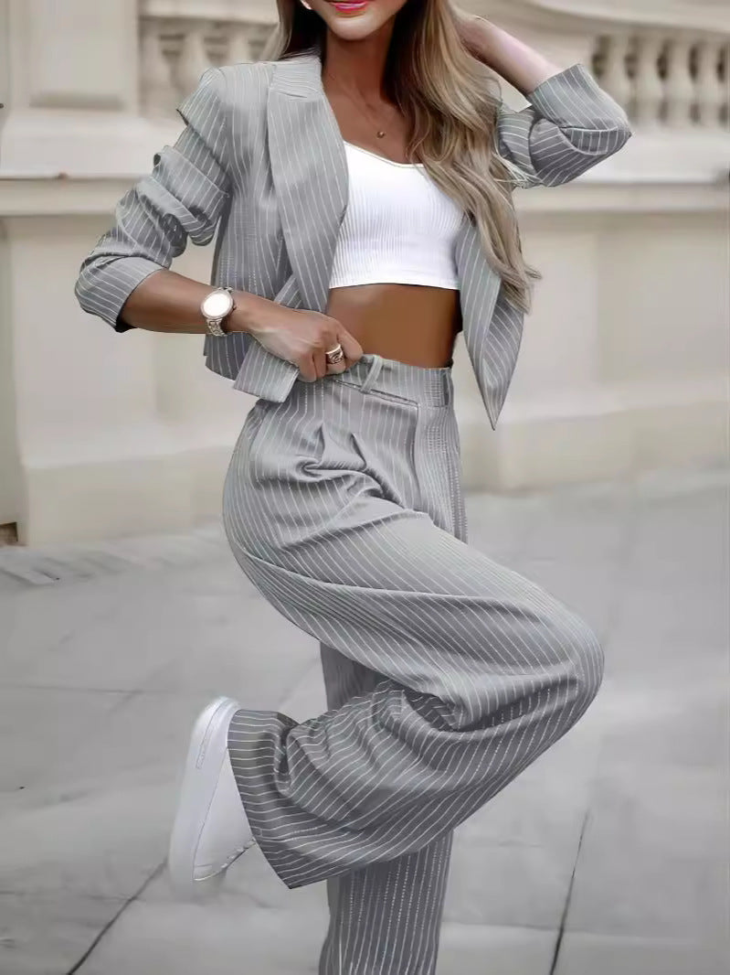 Terra | Stylish Pinstripe Blazer and Trousers Set