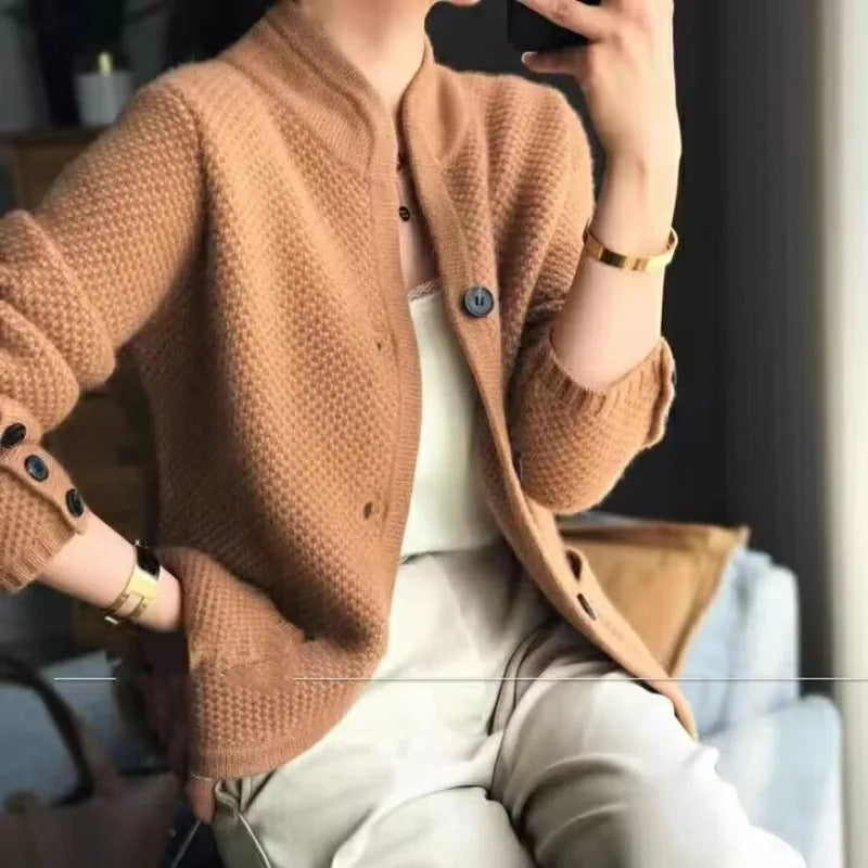 Leila | Luxe Klassieke Wollen Cardigan