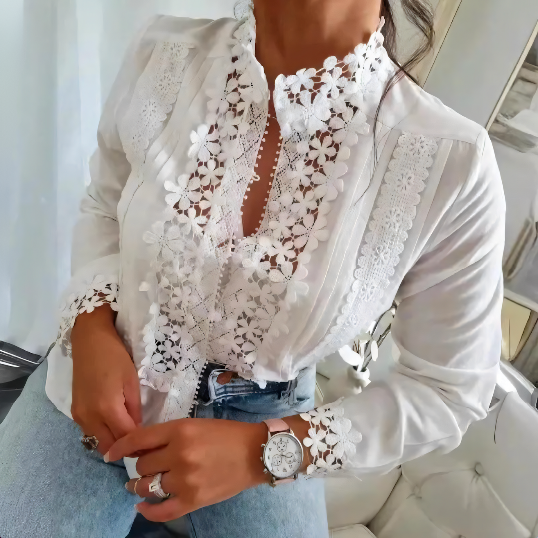 Kinslee | Bloemen Borduursel Blouse