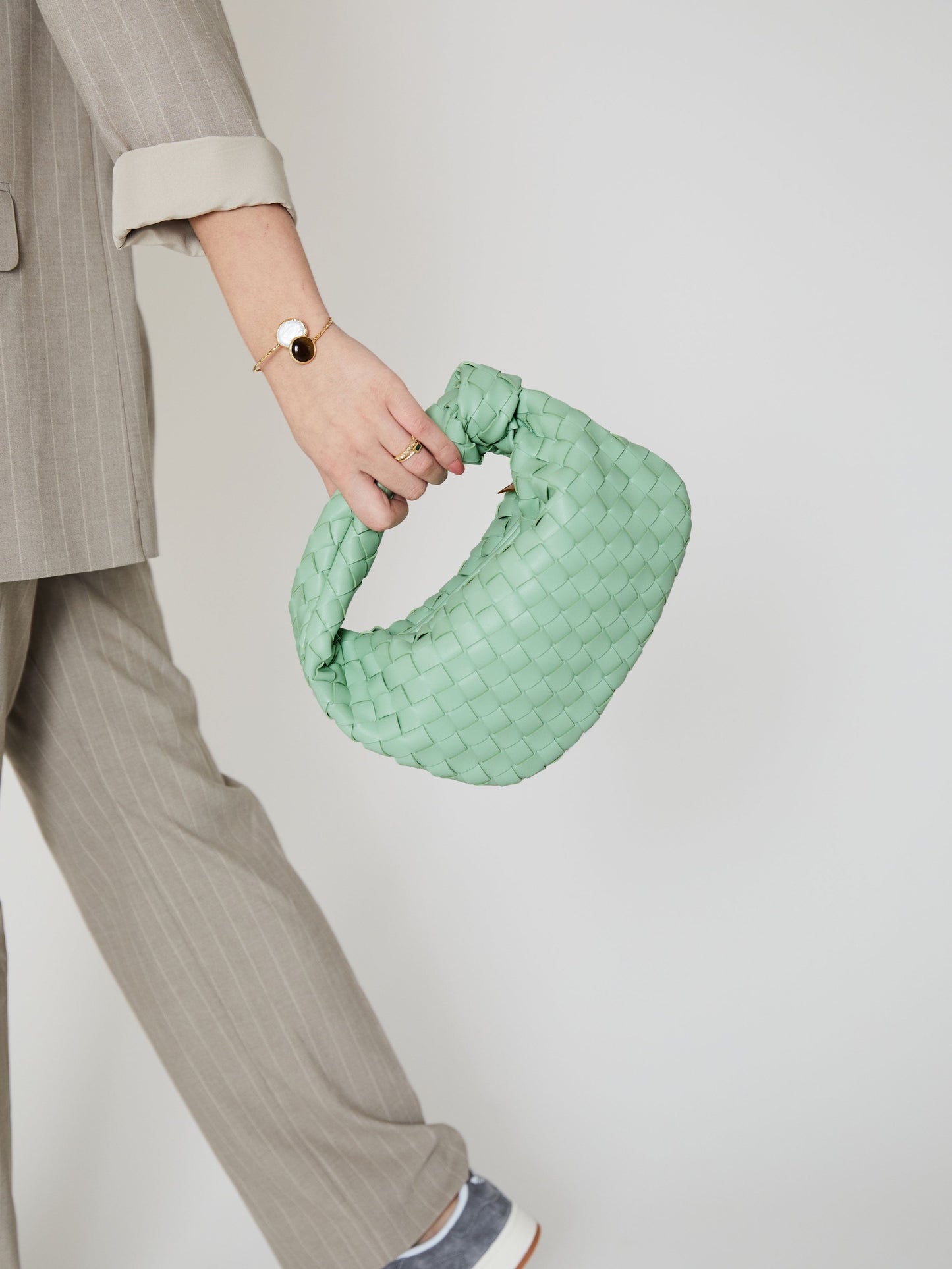 Vita | Fresh Mint Green Woven Handbag