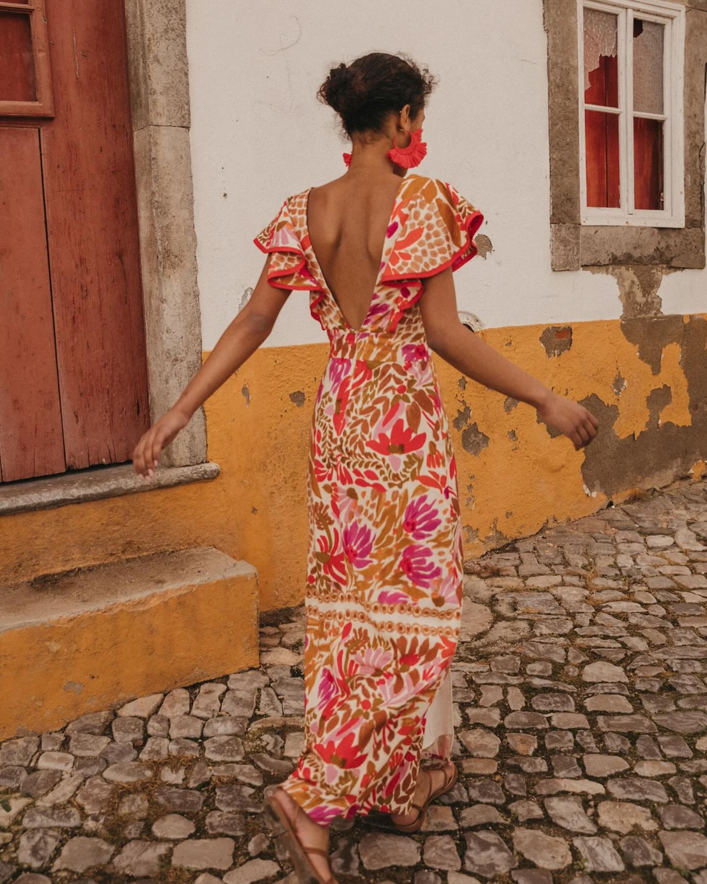 Marinka | Boho Maxi Jurk met Tropische Print