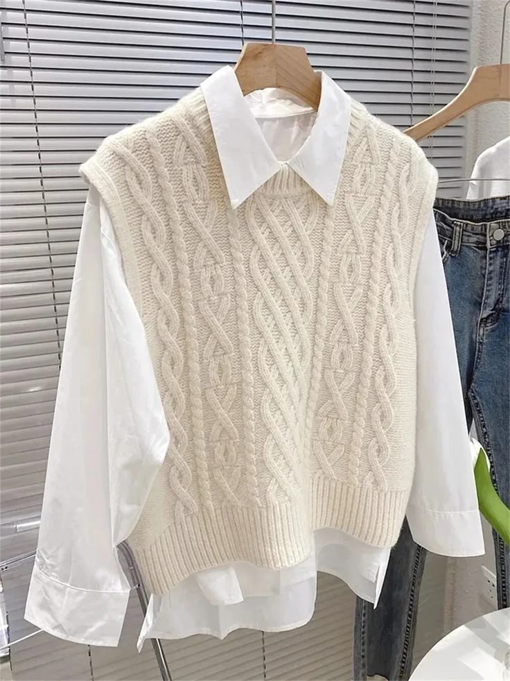 Trendy Comfortable Women's Knitted Vest with Loose Fit