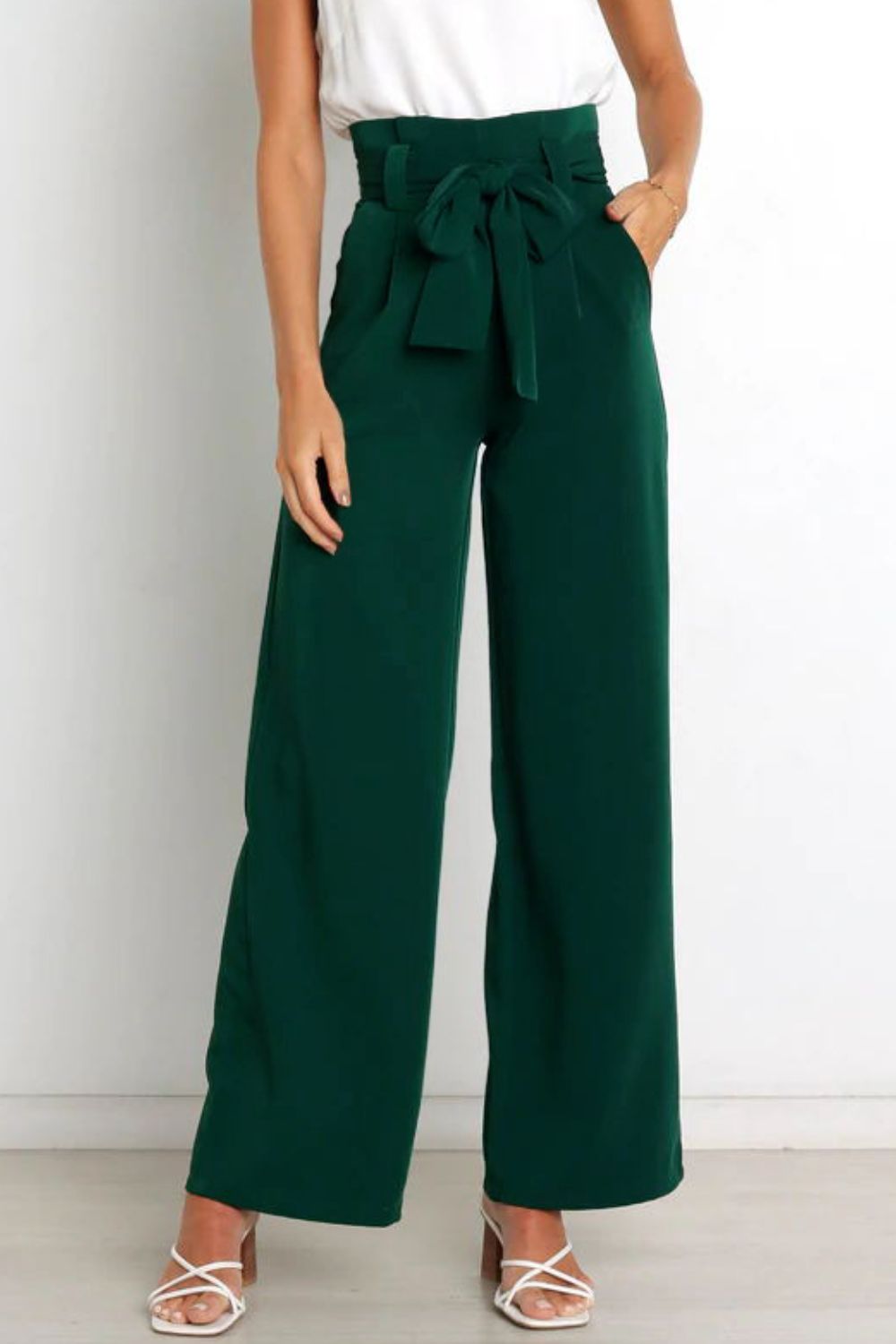 Fenna | High Waist Paperbag Pants with Bow Detail