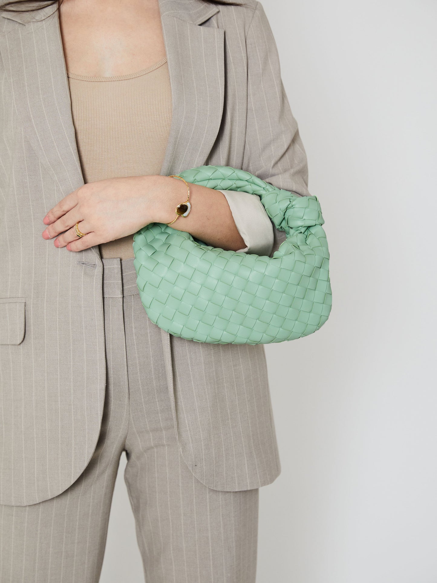 Vita | Fresh Mint Green Woven Handbag