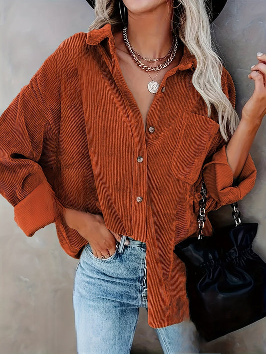 Ainara | Corduroy Button-Down Shirt