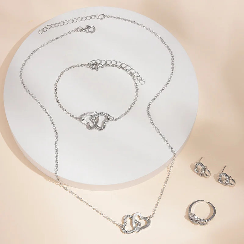 Silke | Hartvormige Sieradenset met Strass