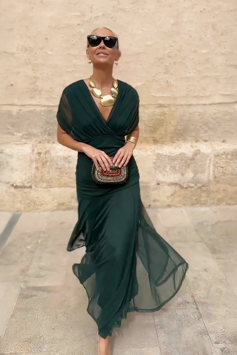Robe maxi épaules dénudées élégante pour femmes avec coupe aérienne