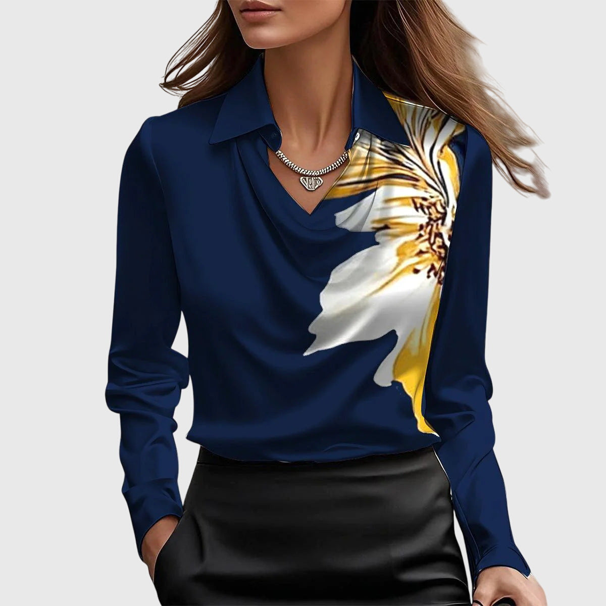 Blouse chic et raffinée pour femmes avec manches longues