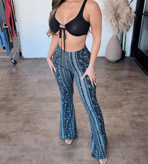 Candence | Geprinte Flared Broek