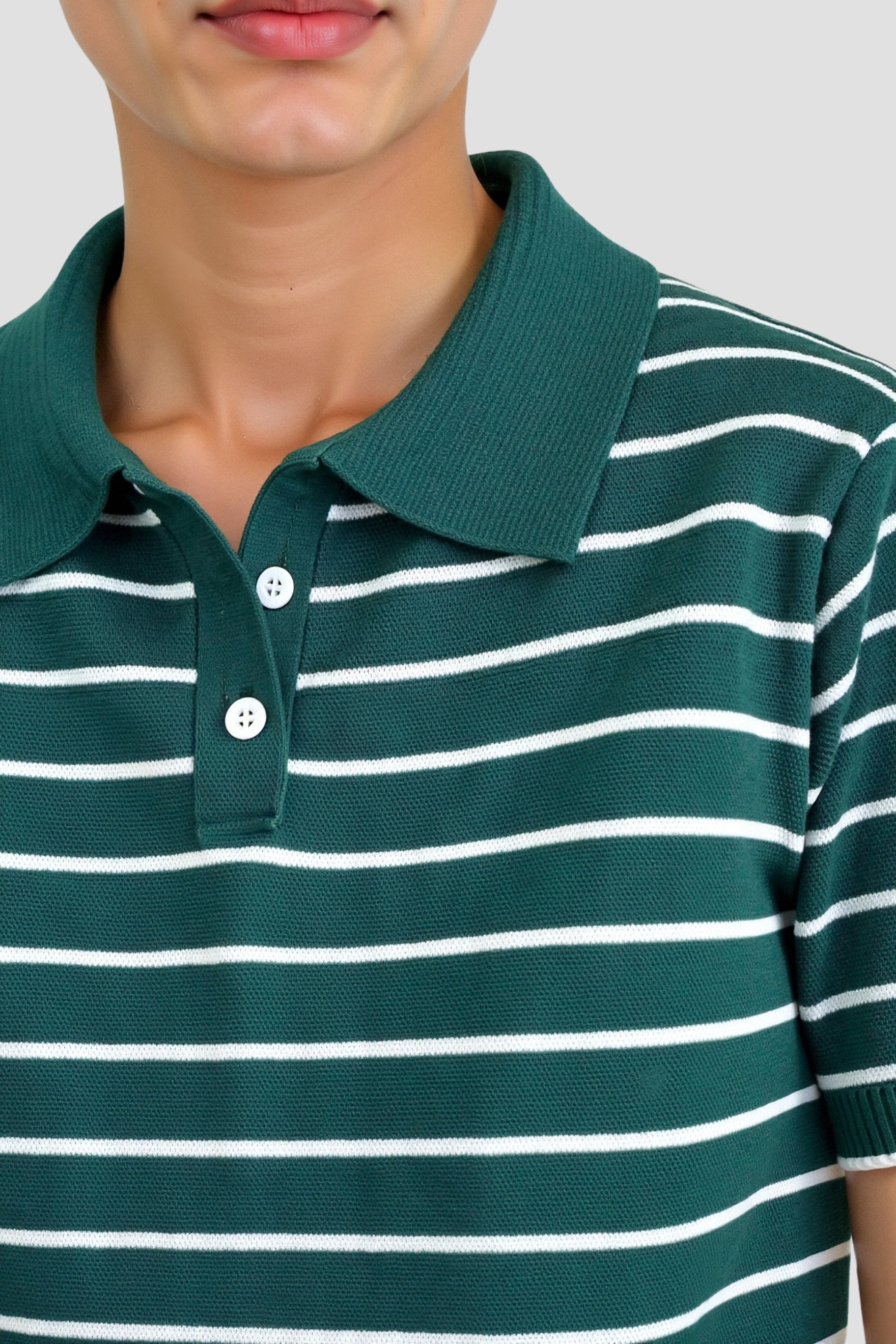 Polo rayé vert tendance pour femmes