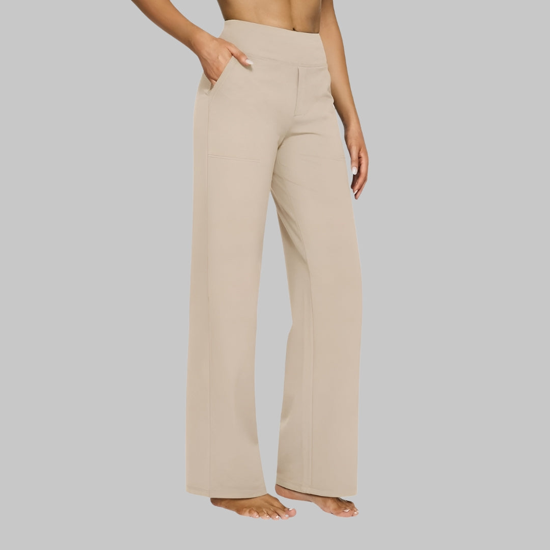 Comfortabele Wijde Broek Dames met Hoge Taille en Zakken