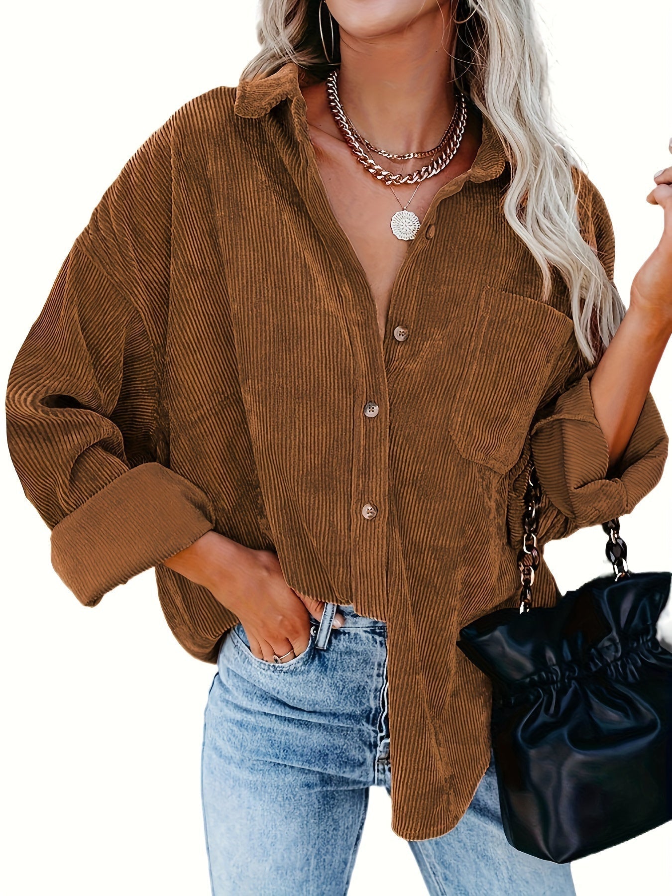 Ainara | Corduroy Button-Down Shirt