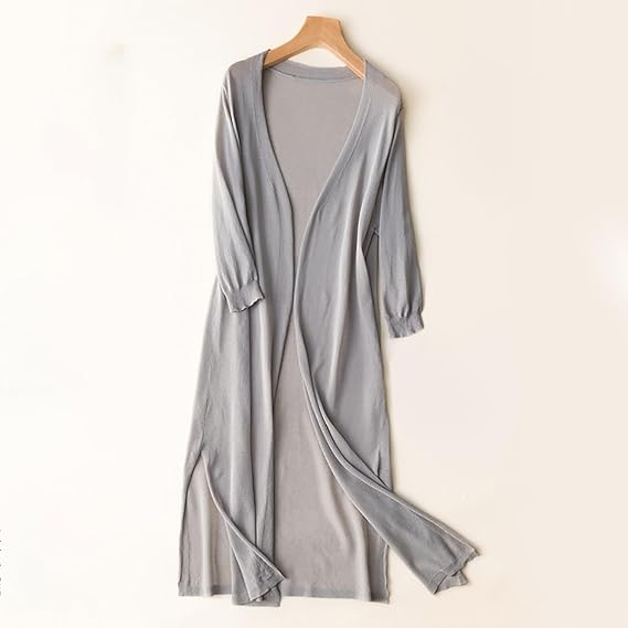 Long Soft Women's Cardigan With Open Front