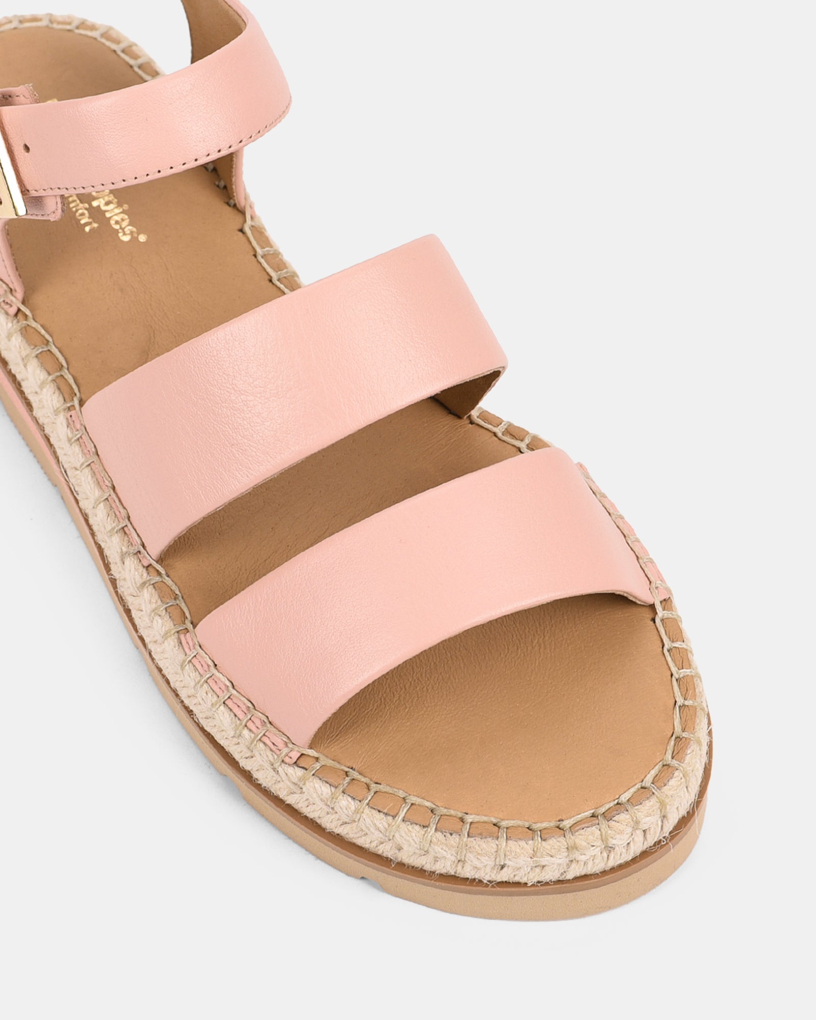 Zomerse Dames Roze Sandalen met Brede Bandjes en Espadrille Zool