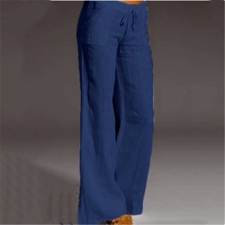 Luchtige Pantalon Met Wijde Pijpen En Trekkoord voor Dames
