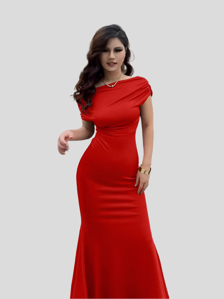 Tavia | Luxe Avondjurk met Fishtail Snit Galajurk