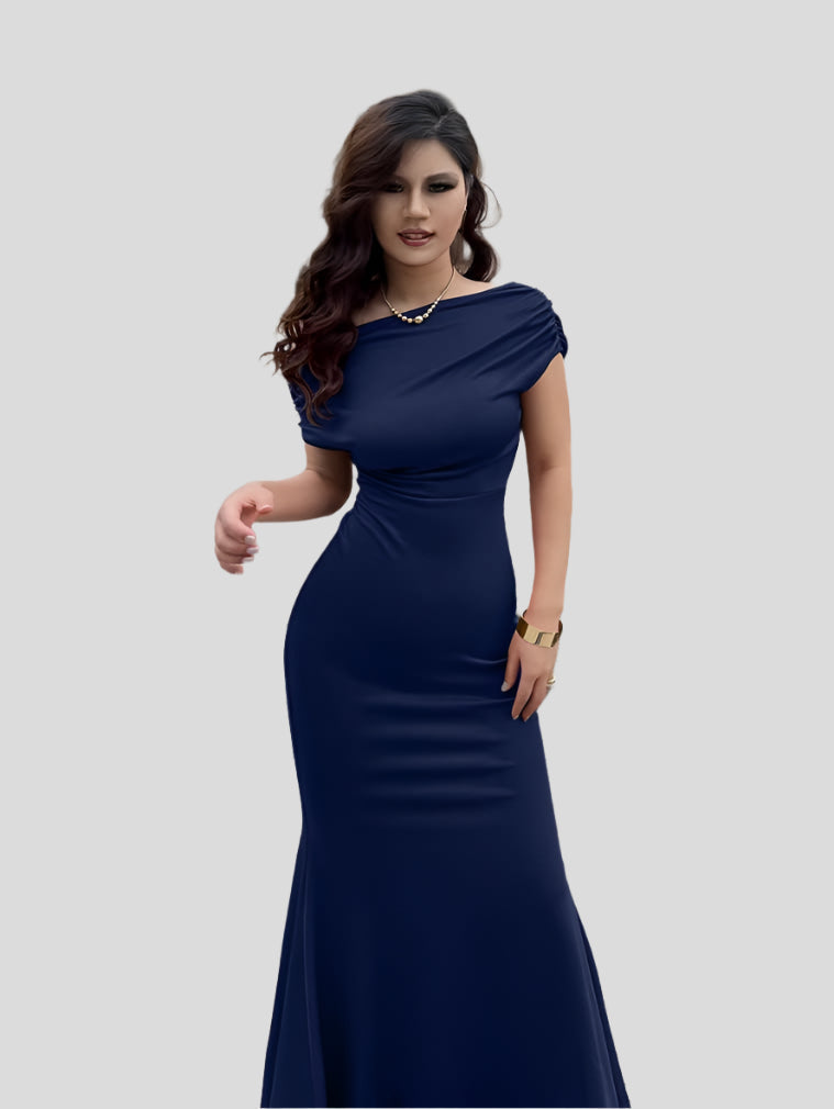 Tavia | Luxe Avondjurk met Fishtail Snit Galajurk