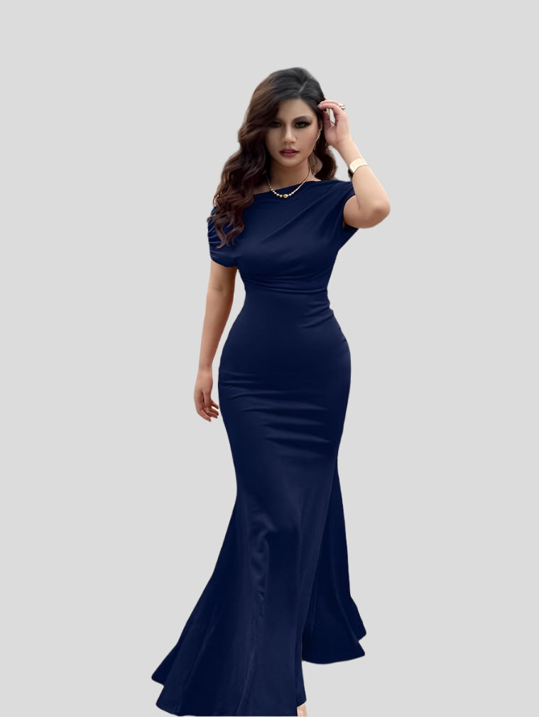 Tavia | Luxe Avondjurk met Fishtail Snit Galajurk