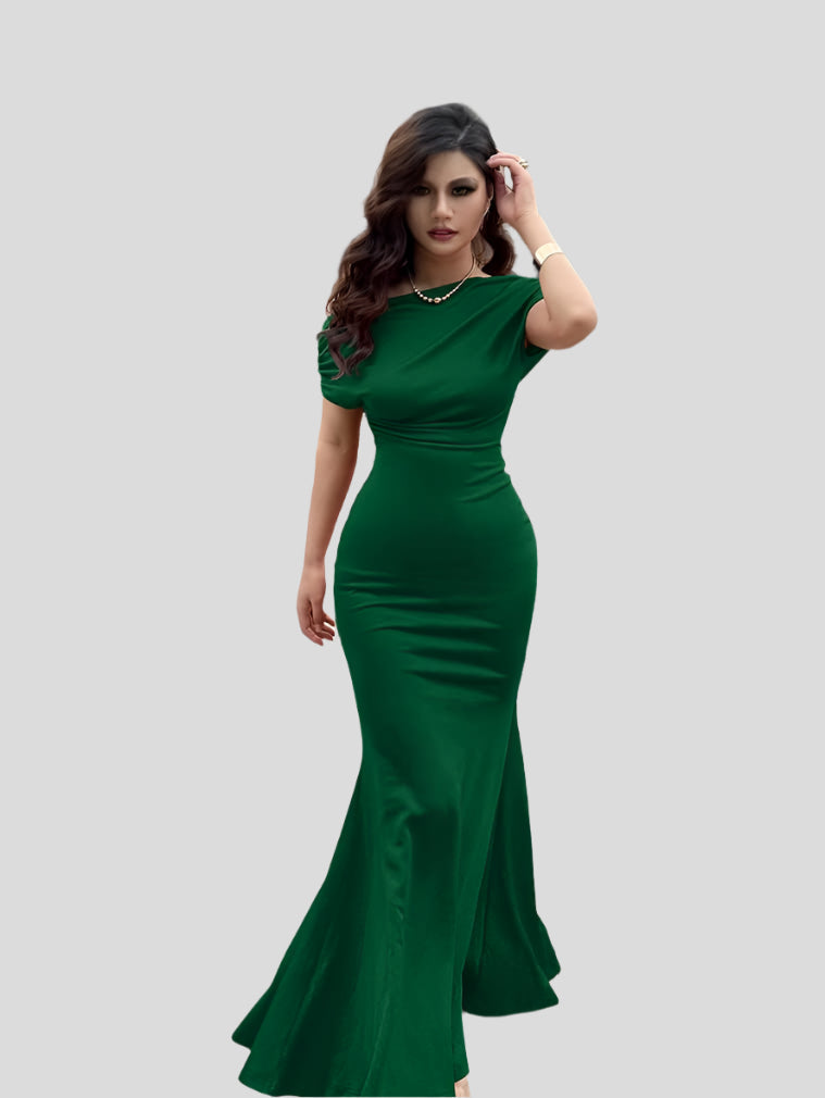 Tavia | Luxe Avondjurk met Fishtail Snit Galajurk
