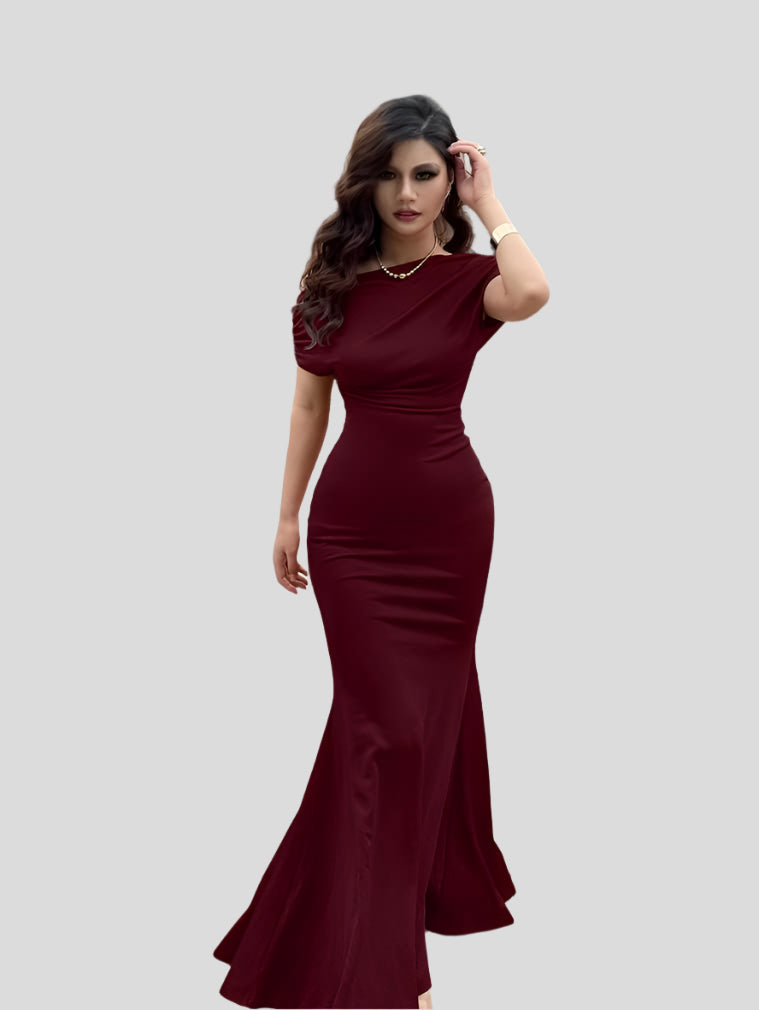 Tavia | Luxe Avondjurk met Fishtail Snit Galajurk