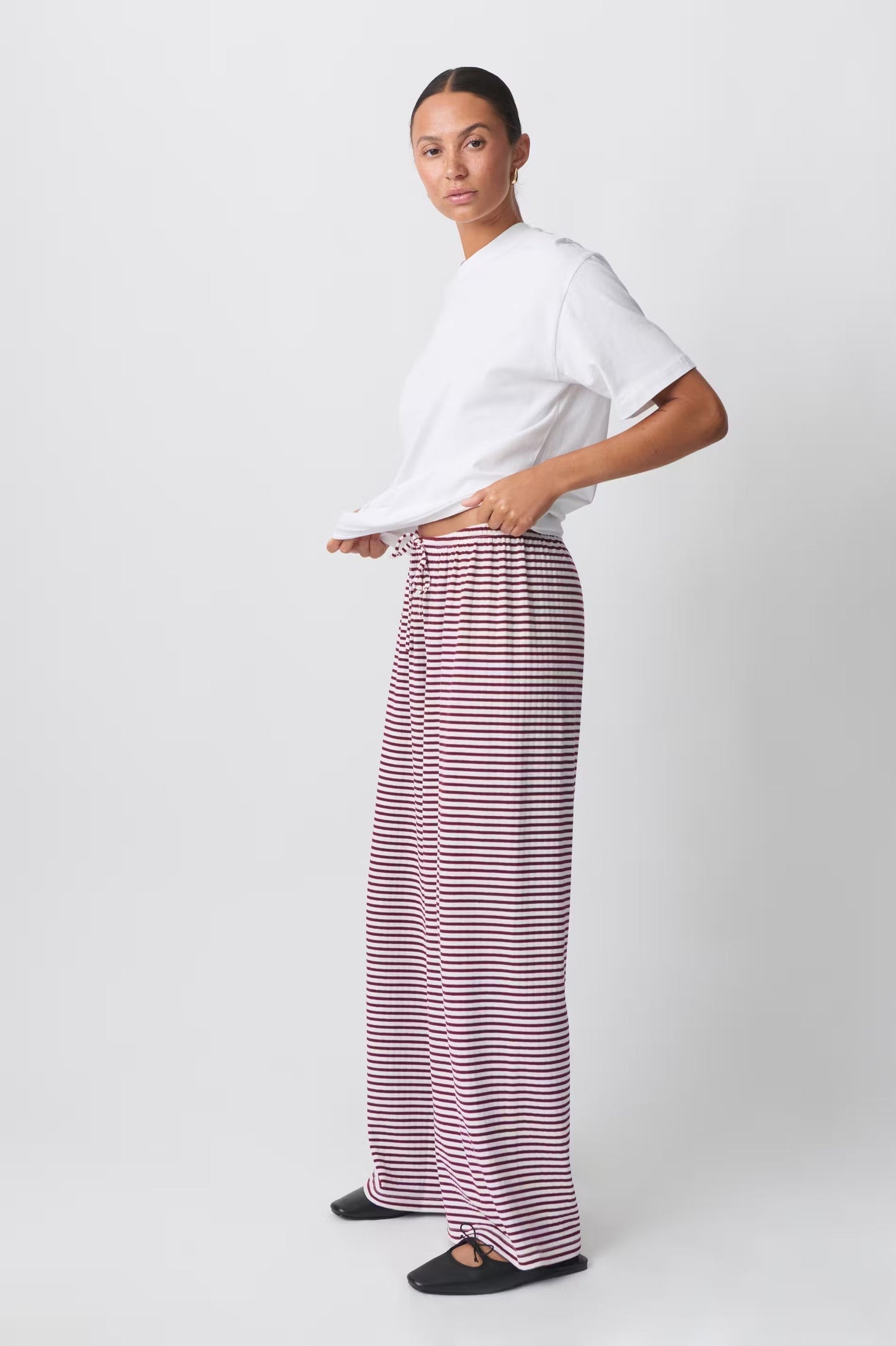 Kada | Gestreepte Loungebroek met Elastische Taille