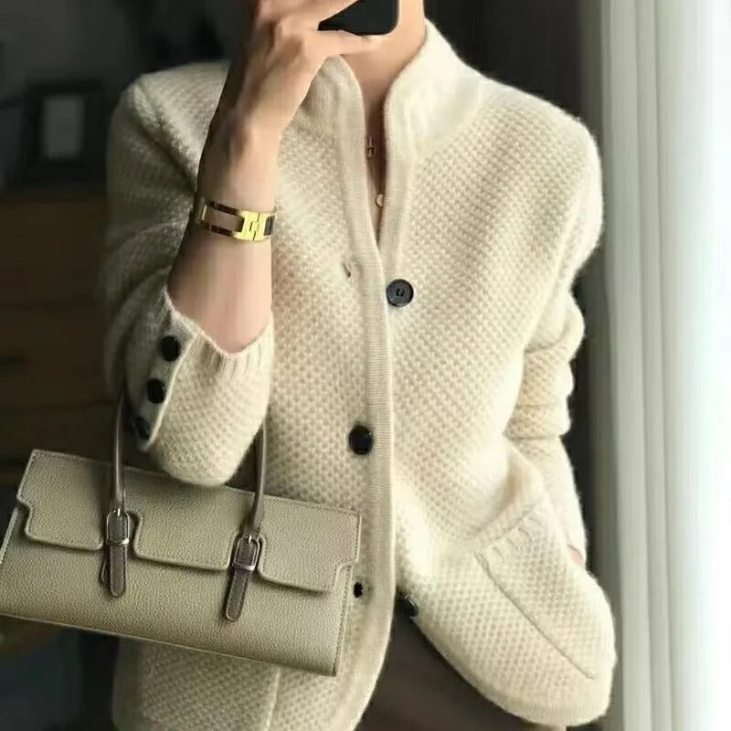Leila | Luxe Klassieke Wollen Cardigan
