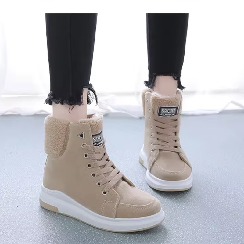 Warme Dames Sneakers met Bontvoering en Hoge Zool